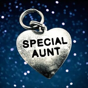 Sterling Silver 925 Heart Charm Engraved  "Special Aunt" Perfect Gift of Love